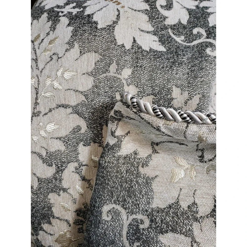 Croscill Nadia Pillow Shams 2 35x19 gray cream King jacquard